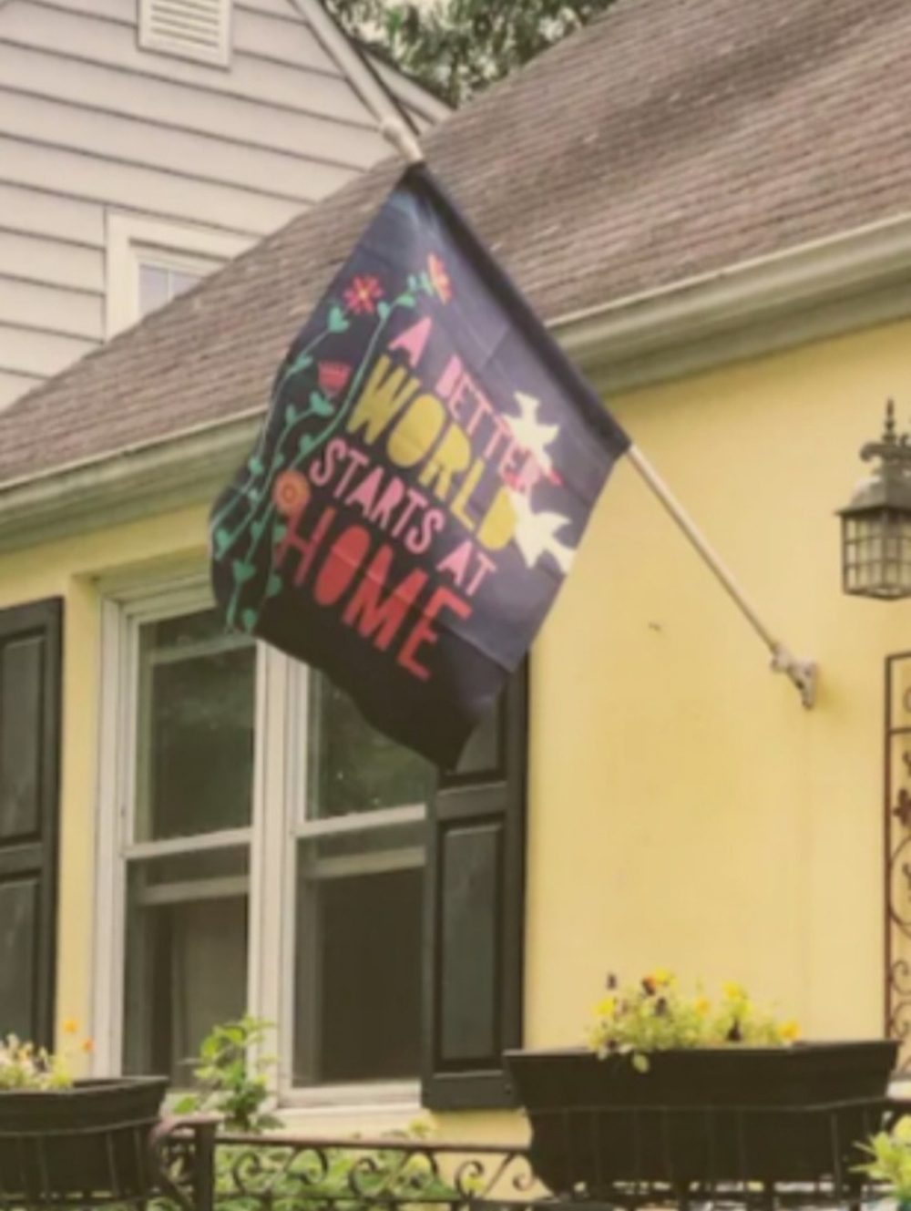 Inspirational Home Garden Flags  - Multicolor "A Better World Starts at Home"
